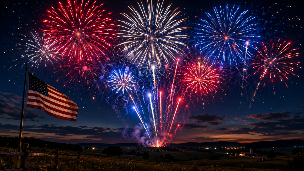Fourth of July fireworks representing financial freedom and independence